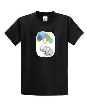 Cute Elephant With Ballons Unisex Kids And Adults T-Shirt
